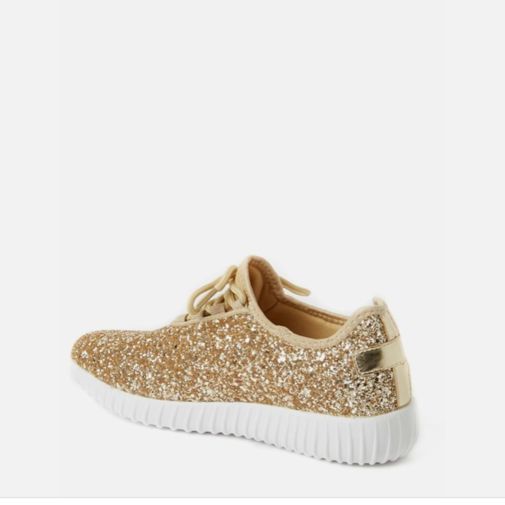 Gold Glitter Women's Sneakers - Picture 3 of 4